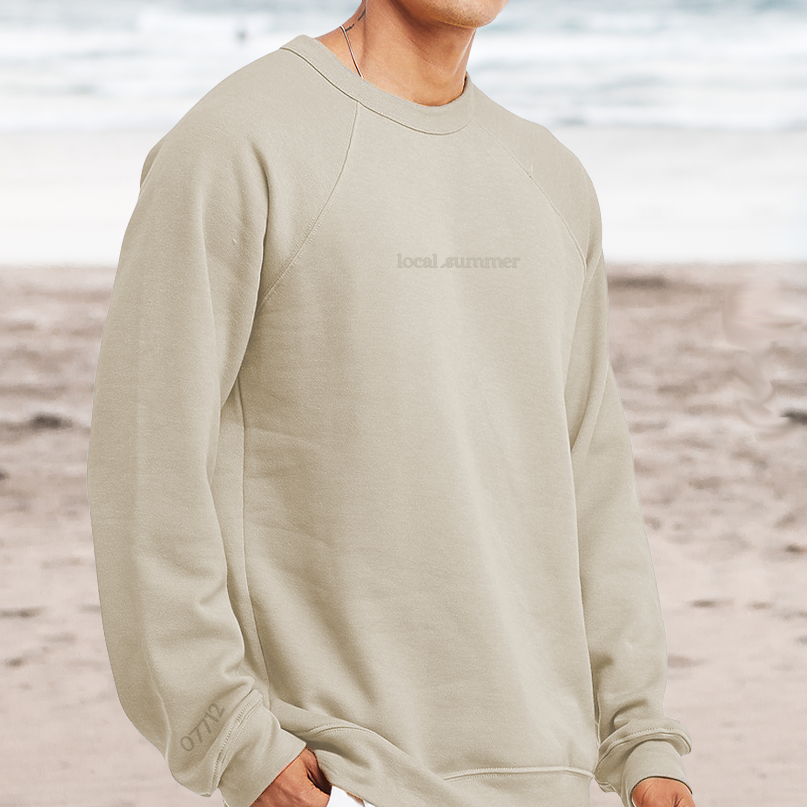 local summer zip code crewneck fleece sweatshirt waitandsea