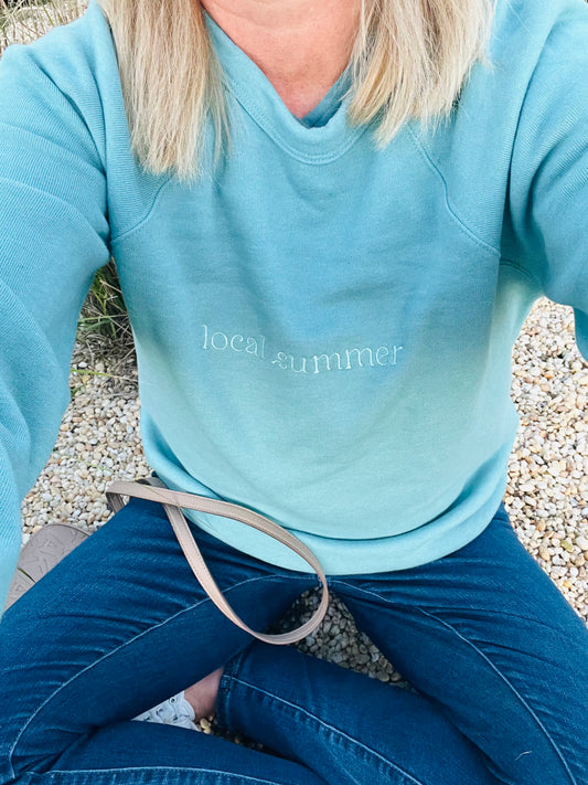 local summer crewneck fleece sweatshirt